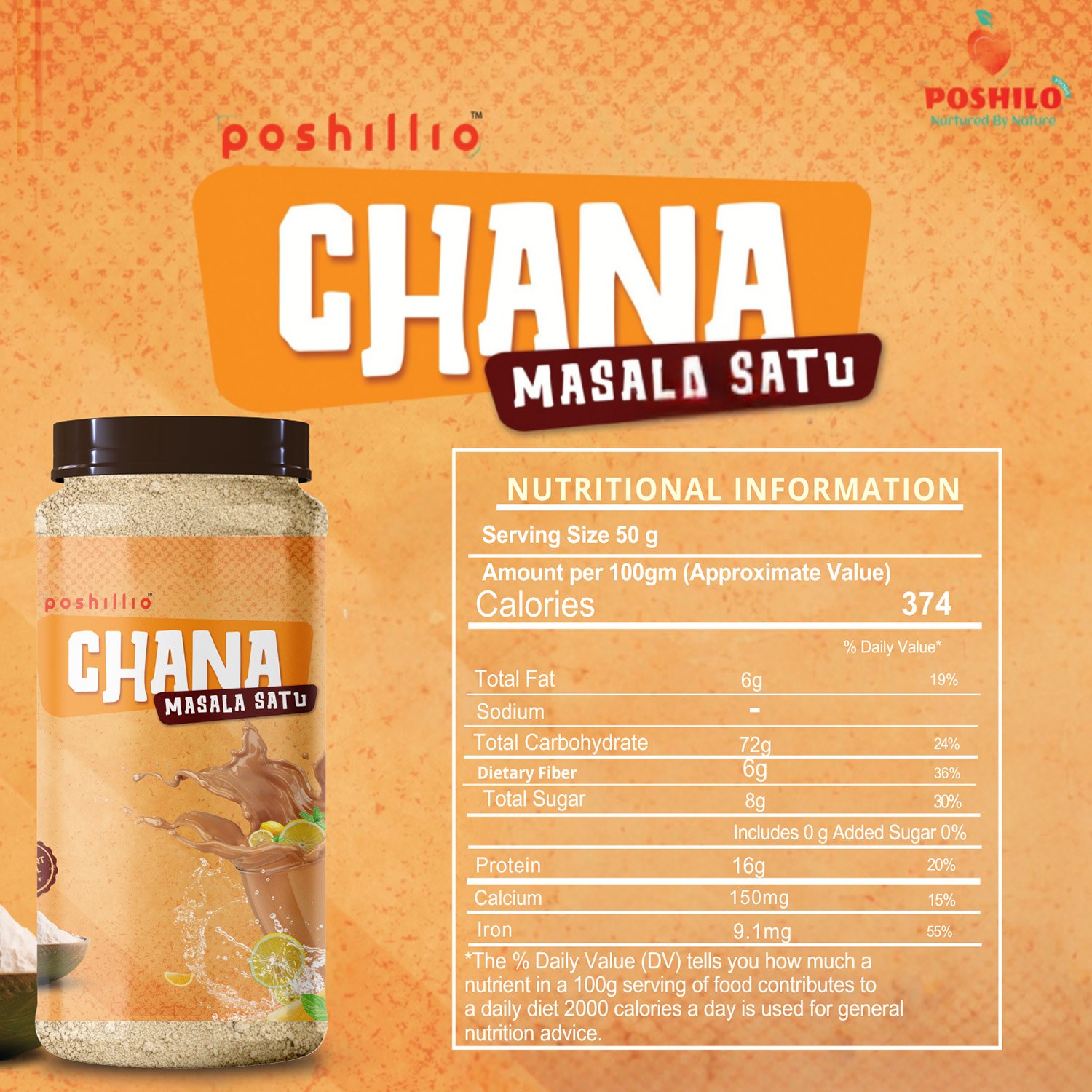 Poshilo Chana Masala Satu 750gm